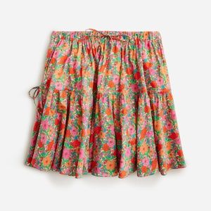 NWT Tiered mini skirt in Liberty pink Meadow Song fabric
